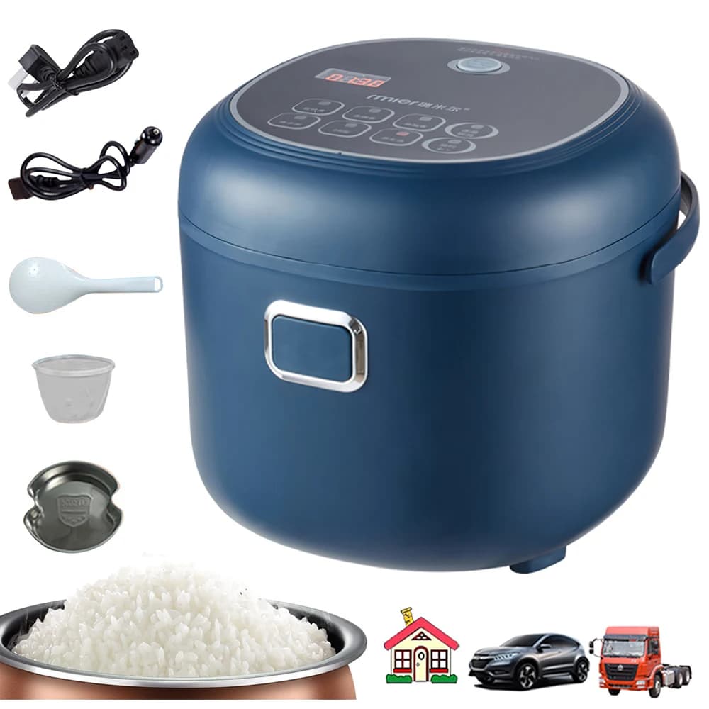 12V 24V 220V 2L Three voltage car home rice cooker van car rice cooker for travel global voltage use