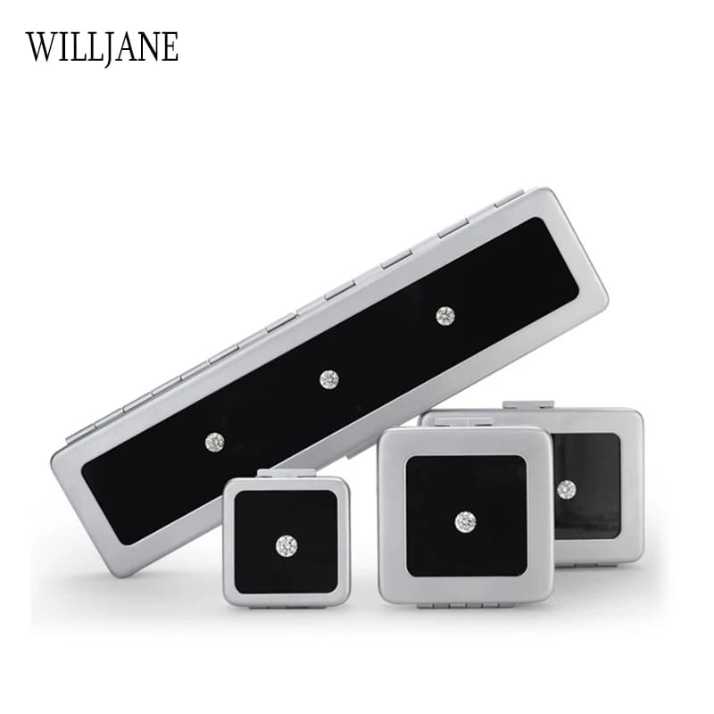 Metal Loose Diamond Jewelry Storage Box Slide Buckle Gemstones Display Organizer Case Glass Cover Jewellery Beads Gem Stone Jar