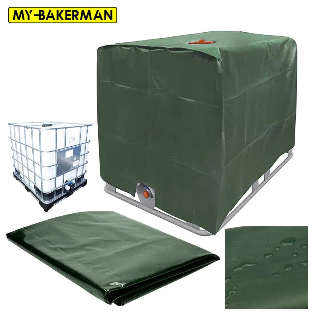 Green IBC Tote Cover 1000 Liter Container Aluminum Foil Waterproof Dustproof UV Protection Water Tank Cover