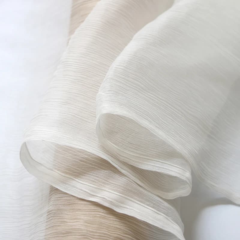 1 Meter X 1.35 Meter Natural White Black Silk Georgette Crepe Gauze Fabric Crinkled Yoryo Silk