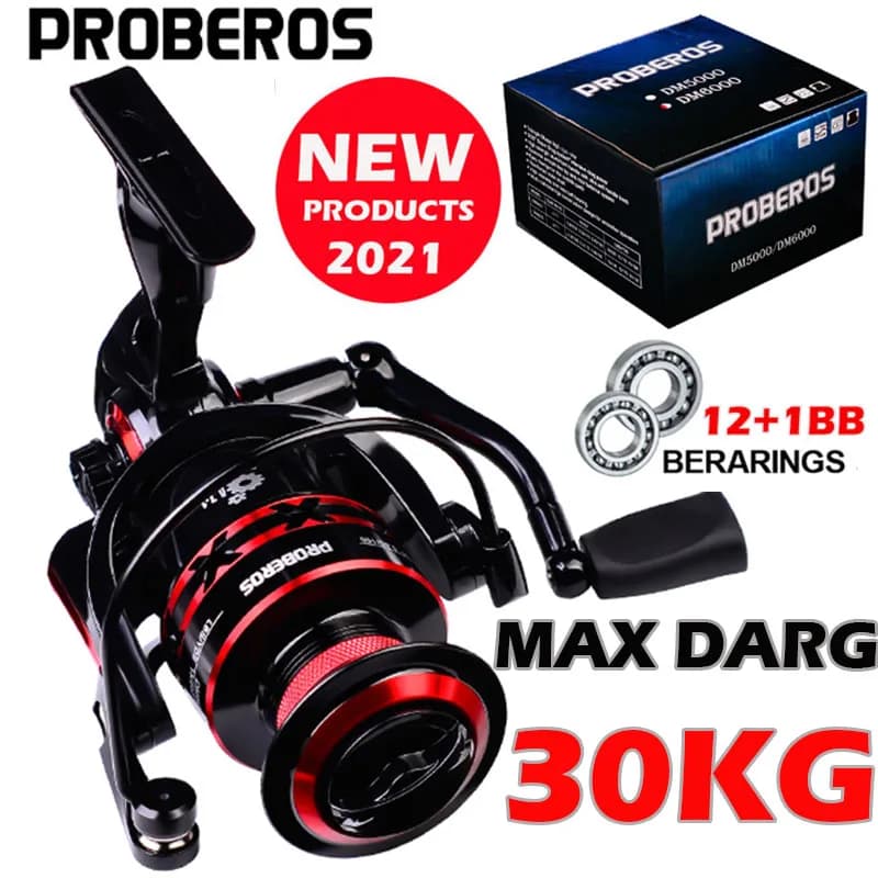 PROBEROS Spinning Reel 9-23KG Max Drag Fishing Reel 1000-8000 Series CNC Mechine Fishing Wheel Metal Spool Saltwater Carp Reel