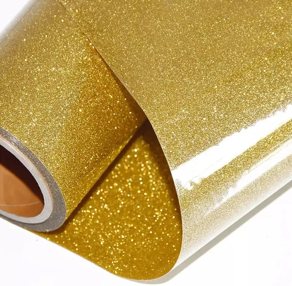Heat Transfer Glitter Vinyl 12×10 Inch 1 Sheet Transfer Vinyl Iron On for Clothes HTV Shirt High Elastic Decor Film Easy to Cut