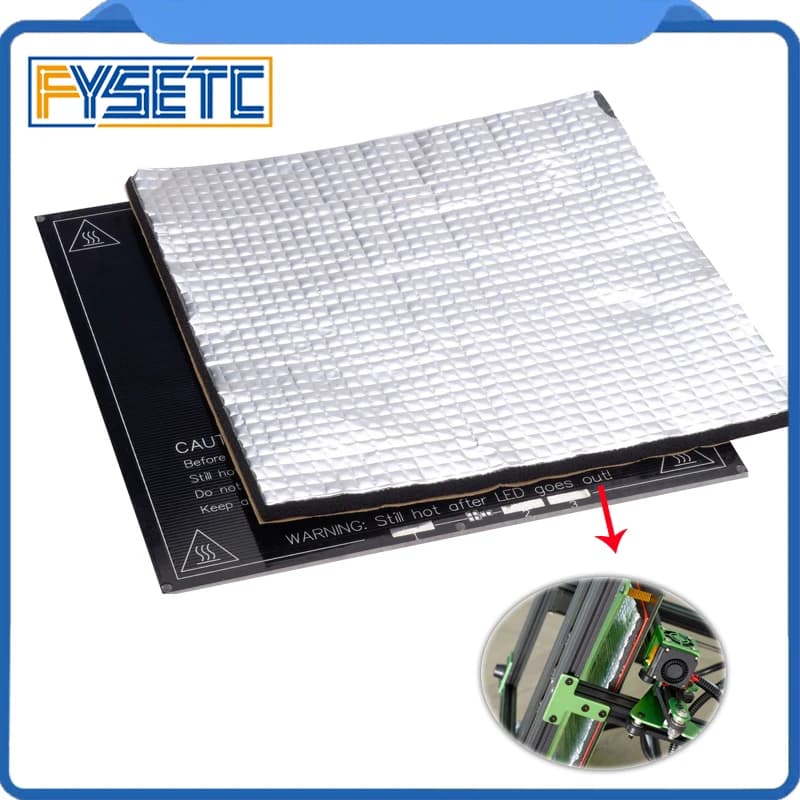 1PC Heating Bed Heat Insulation Cotton 200mm/300mm/400mm Foil Self-adhesive Insulation Cotton Sticker 10mm Thickness 3D Printer