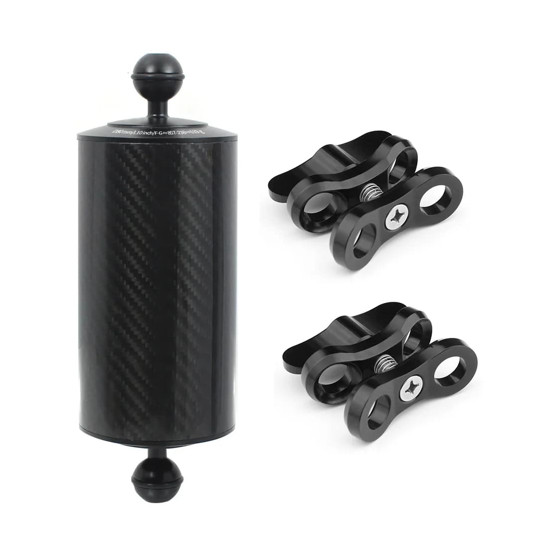 BGNing Diving Carbon Fiber Float Buoyancy Aquatic Arm D80mm Dual Ball Floating Arm Diving Camera Underwater Diving Tray