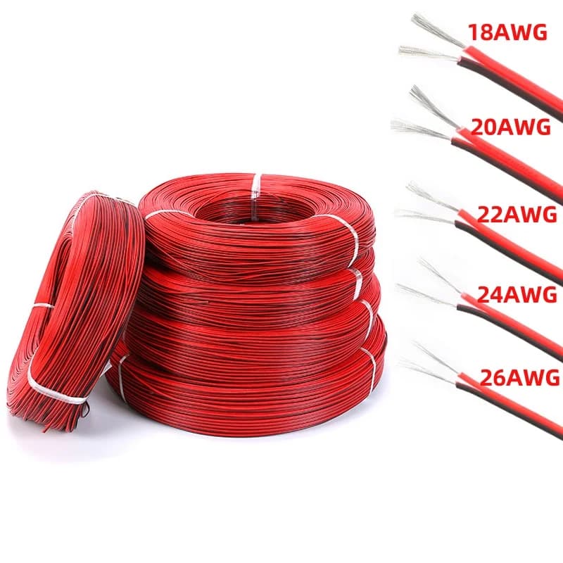 Electrical Wire Tinned Copper 2PIN Extension Cable PVC Insulated Red Black Cable For Car Truck Motorcycle LED Strip Light