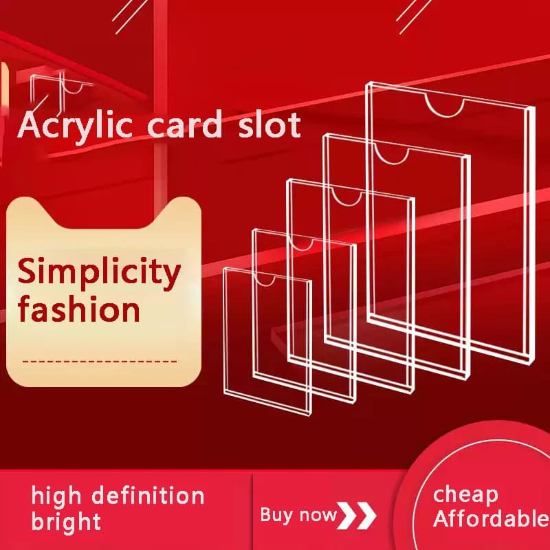 Acrylic card slot wall mounted sign rack transparent price display rack school office home store restaurant plastic A4/A5/A6