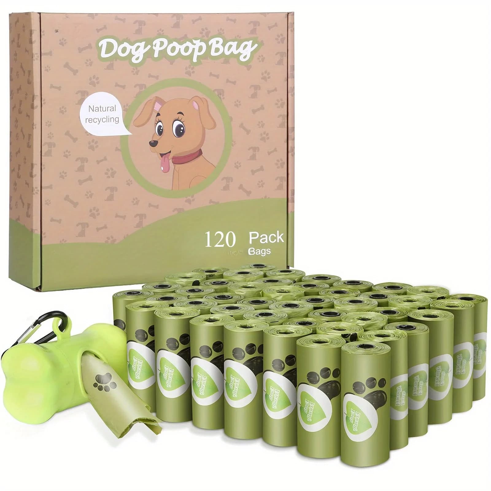 8 Rolls Biodegradable Dog Poop Bags Leak-Proof Unscented Waste Bags for Dogs High-Quality Corn Starch Material