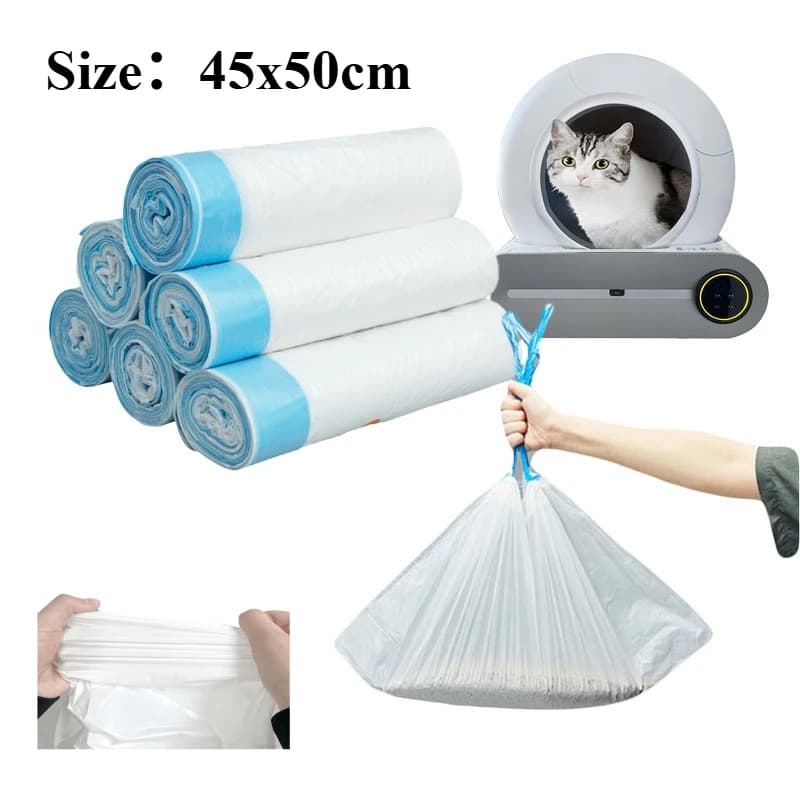 Drawstring Trash Bags with Handles-Thickened Fragrant Disposable Garbage Bags Cat Litter Bag Collect Feces Pet Cleaning Products