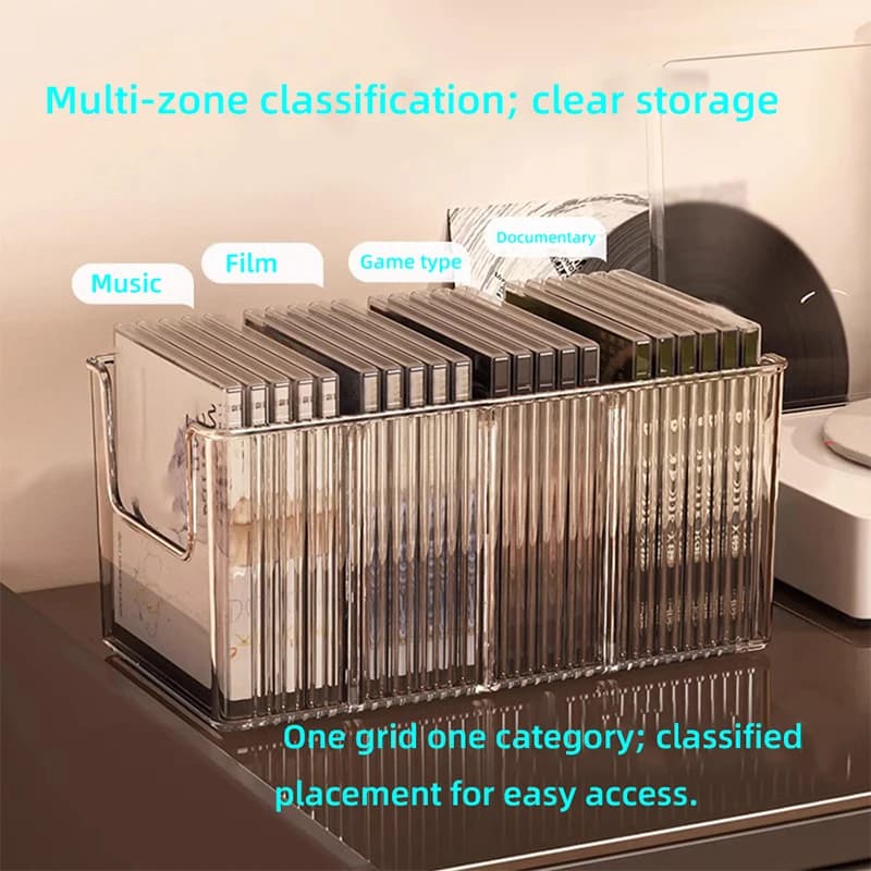 1pcs CD Disc Rack Desktop Disc Black Vinyl Record Magnetic Tape Display Storage Rack Collection Storage Album Container Tools