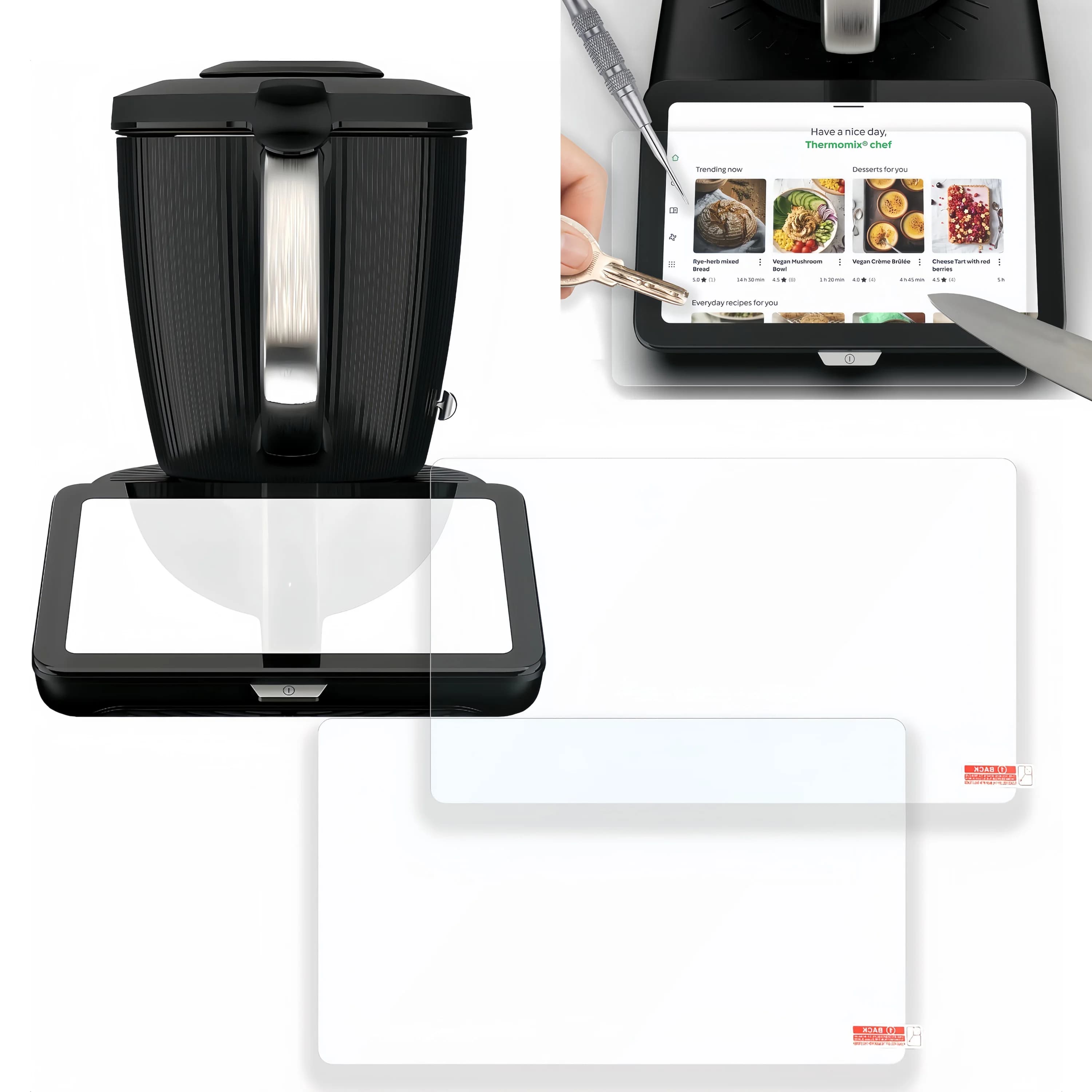 2PCS Compatible with Thermomix TM7/TM6 Screen Protector High-Alumina Tempered Glass Blender Kitchen Accessories Protective Film