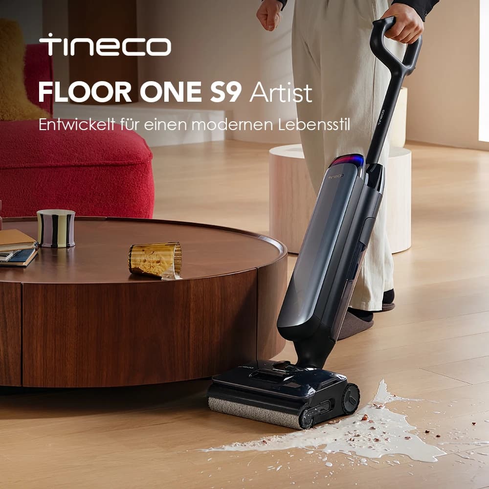 Tineco Floor One S9 Artist wet-and-dry vacuum cleaner, 22kPa suction power, tangle-free design, self-cleaning
