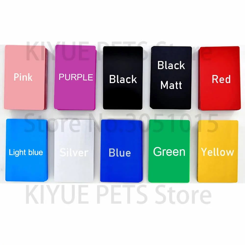Wholesale 100Pcs Aluminum Business Cards Personalized For Customer Laser Engraving Dog ID Tag For Pet DIY Gift Cards 10 Colors