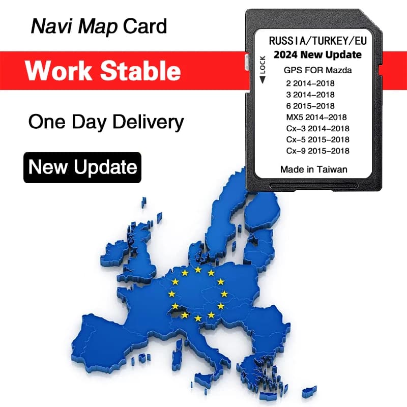 for Mazda 2/3/6/CX3/CX5/CX9/MX5 Car Sat Navi 16GB GPS Update Maps Data New 2024 Version Maps EU Navigation SD Card