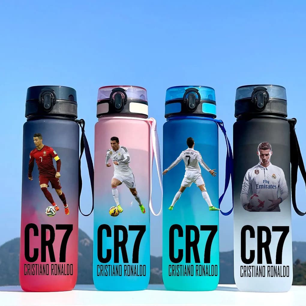 Cristiano Ronaldo  Sports Water Bottle Leak Proof Colorful Plastic Cup Drinking Outdoor Travel Portable Gym Fitness Jugs gift