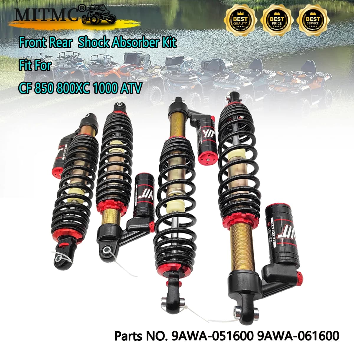 4PC Front Rear  Shock Absorber Kit Fit For CF850 800XC CF1000 ATV CFORCE 850XC 9AWA-051600 9AWA-061600