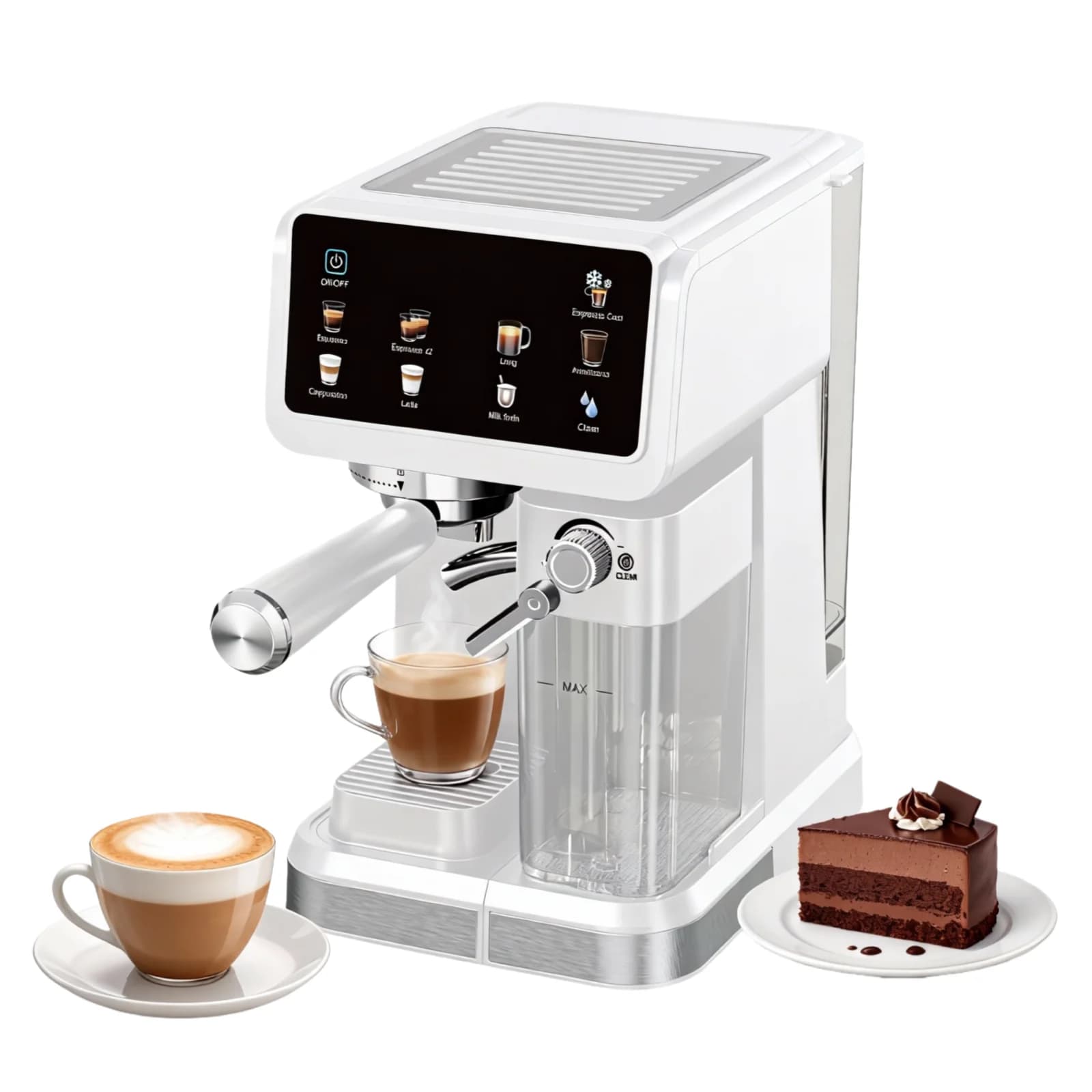 20 Bar Espresso machine with Automatic Milk Foaming System, All-in-One coffee maker machine for Latte, Cappuccino & Cold Brew