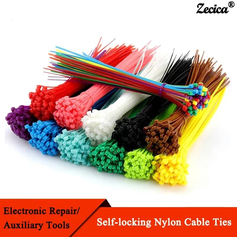 Cable Ties Nylon Self Locking 100/150/200mm Multicolour Plastic Zip Wire Binding Wrap Straps DIY Cable Fasten Organiser