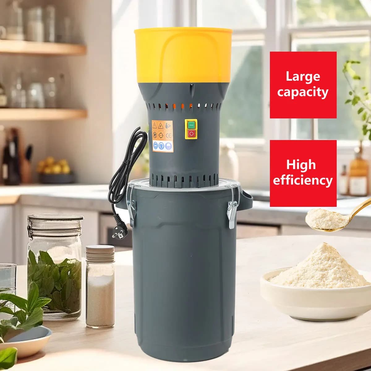 25L Electric Grain Mill Grinder with 5 Sieves Grain Grinder Mill  Electric Corn Grinder Wheat Grinder
