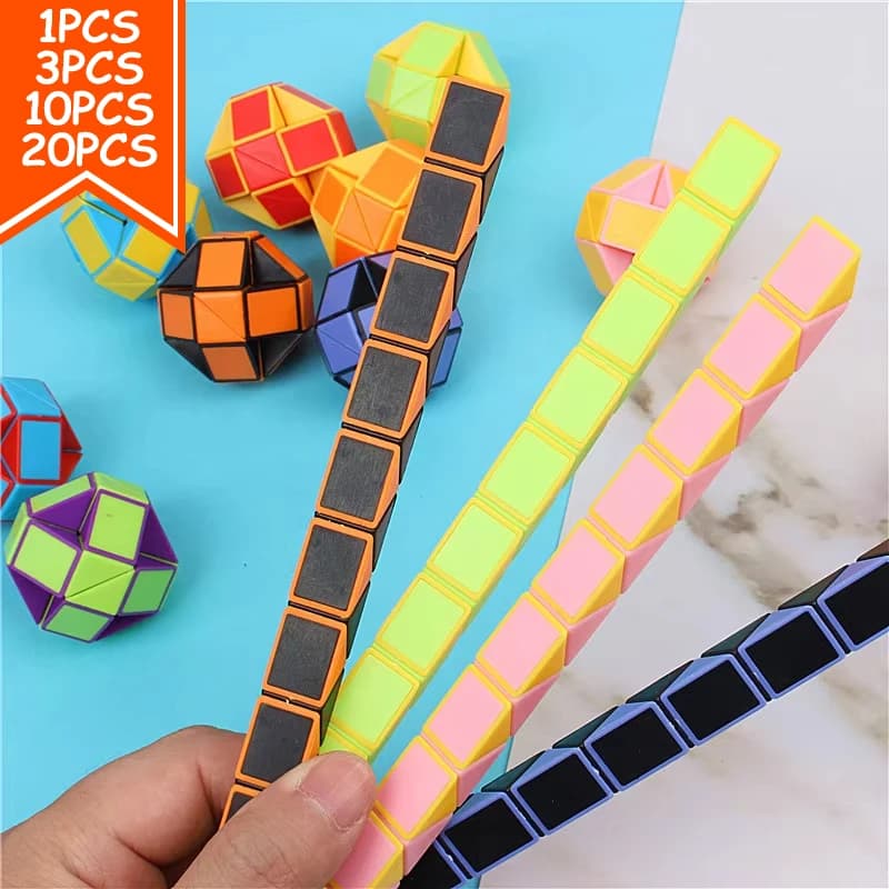 1/20Pcs Folding Magic Snake Ruler Puzzle - Antistress Educational Toy with Birthday Party Favors and Goodie Bags Party Gift