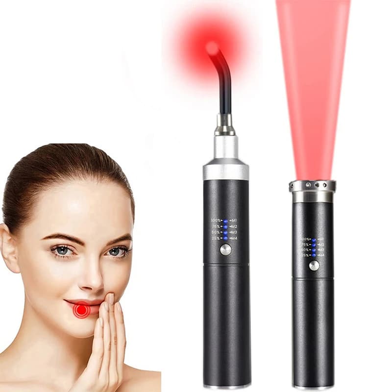 Infrared&Red Light Therapy Lamp Cold Sore Treatment Device for Canker Sore Lips Nose Ear Hands Joint Knee Feet Body Pain Relief