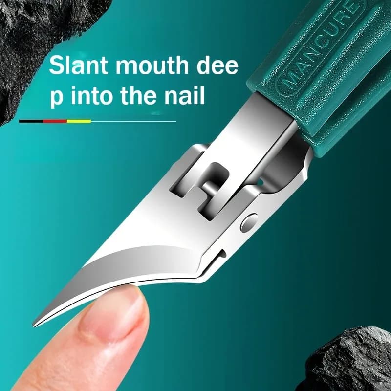 25° Slant Edge Nail Clipper Set Anti-Splash Eagle Beak Oblique Toe Nail Trimmers for Ingrown Toenail Professional Manicure Tools
