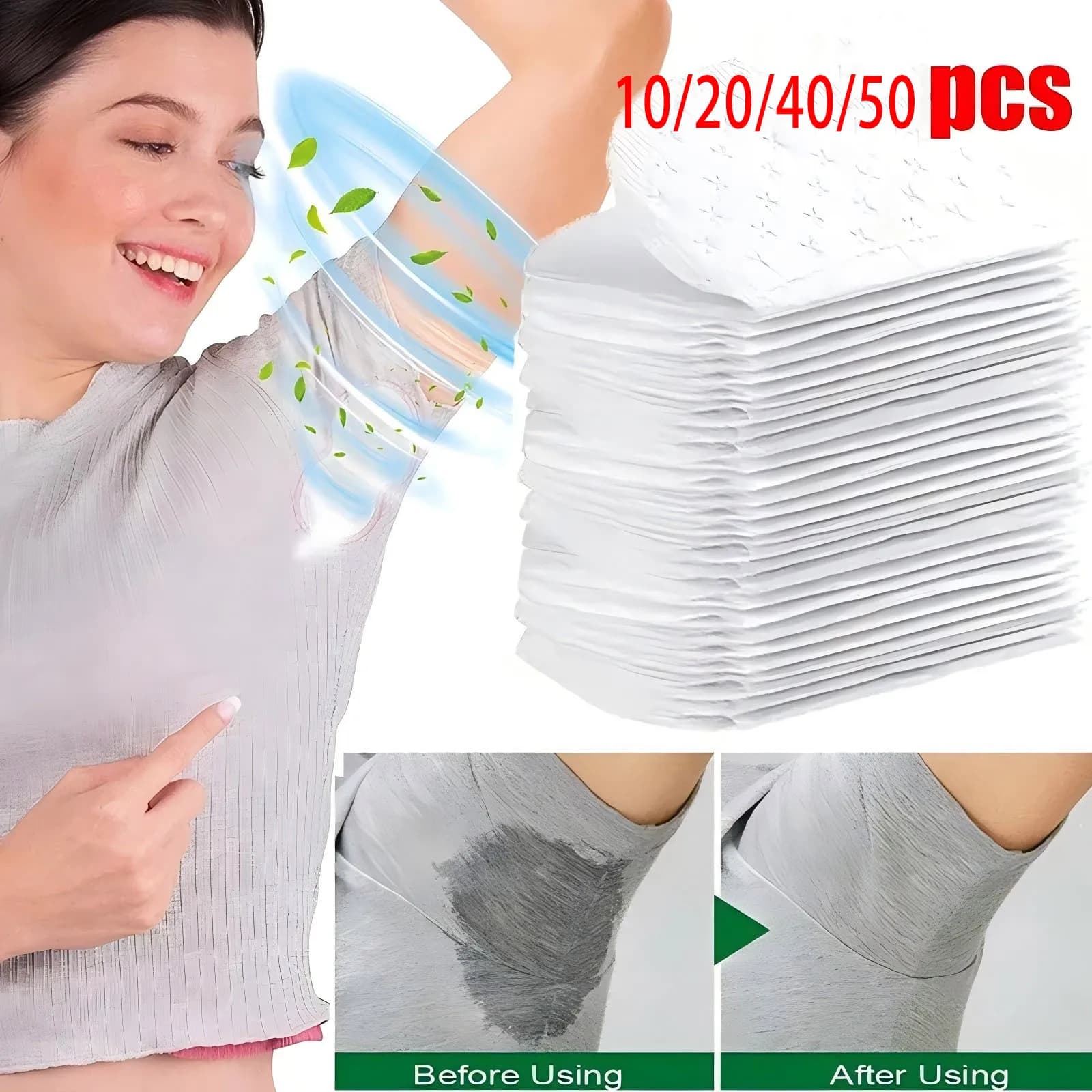 10/20/40/50pcs Unisex Sweat Pads Summer Deodorants Underarm Anti Perspiration Sweat Pads Disposable Absorb Sweat Shield Pad