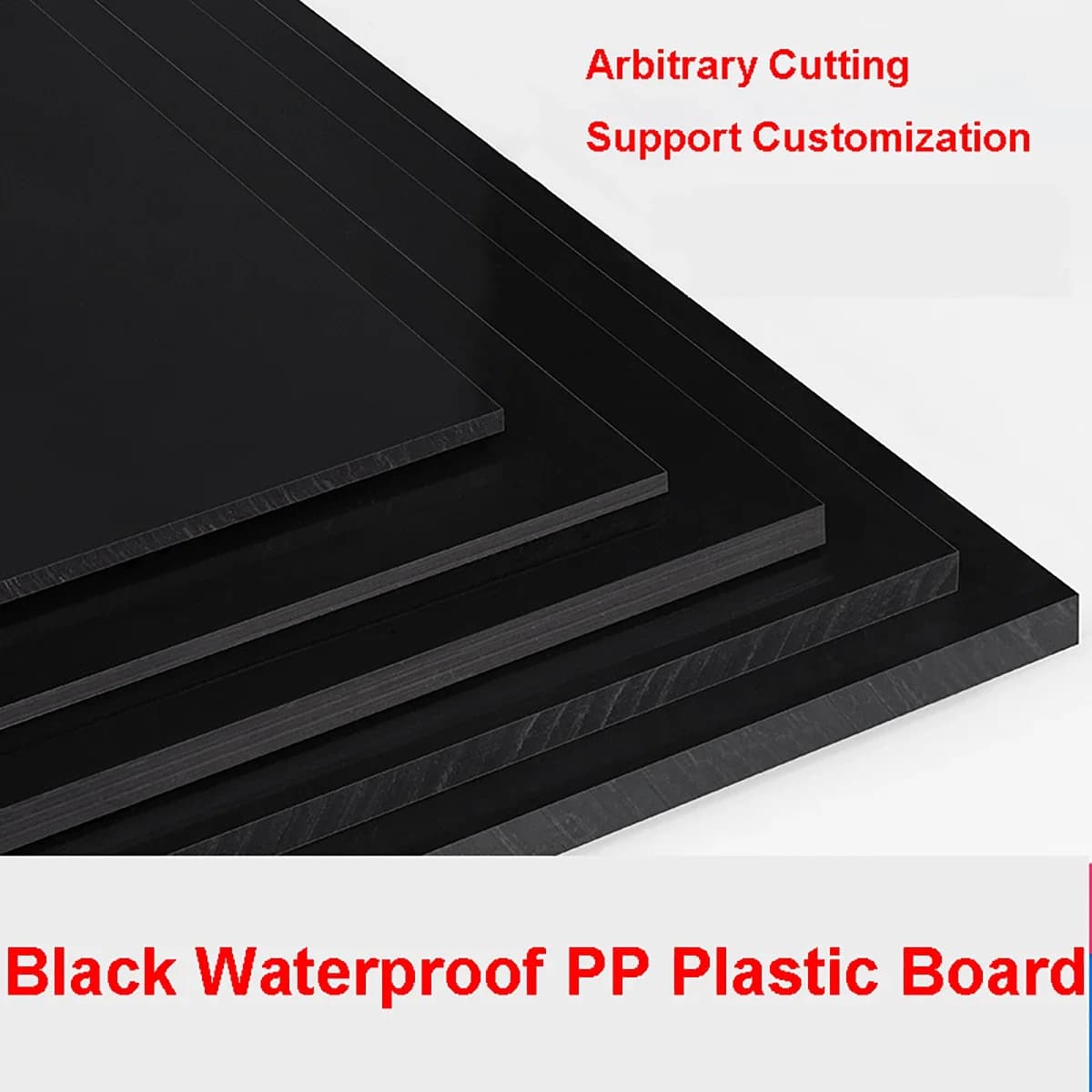Thickness 3mm-20mm Black Polypropylene Board 50x50 100x100 200x200 250x250 300x300 300x400mm Food Grade PP Plastic Sheets Plate
