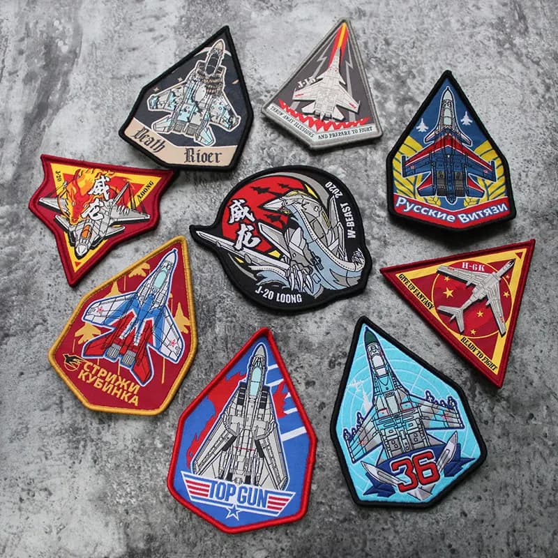 Morale Personality Army Fan Series Fighter Outdoor 3D Embroidered Armband Flying Woven label Backpack Patches on Clothes