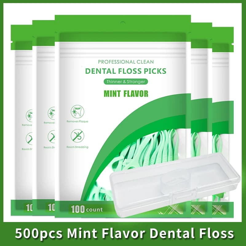 500/300/100/10pcs Mint Flavor Dental Floss Safe High-Grade Toothpick Stick  Toothpicks Ultrathin Peppermint Flavor Teeth Floss