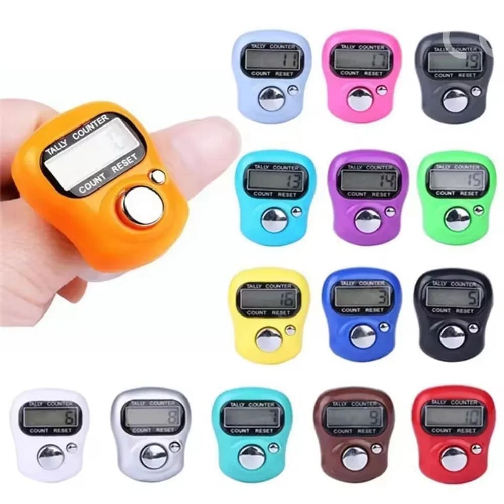 10/20/50/100pcs Mini Electronic Finger Counter Hand Counter Ring Clicker Digital Counters Knitting Row Counter Race Counter