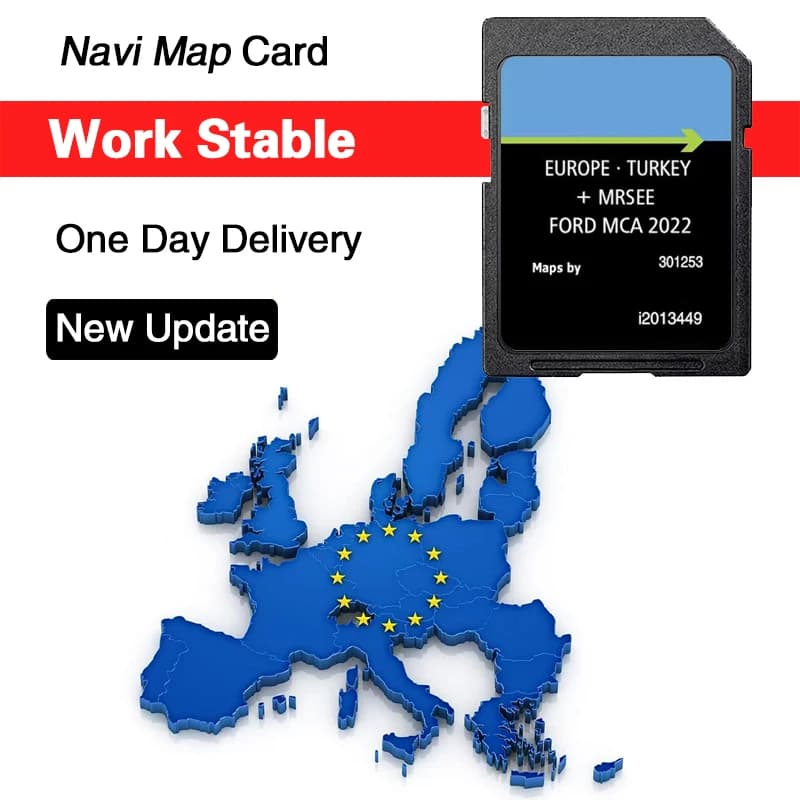 MCA 2022 Naving Sat Nav Europe for Ford SD Card Maps Mondeo Kuga Focus C-Max S-Max (2010-2014)