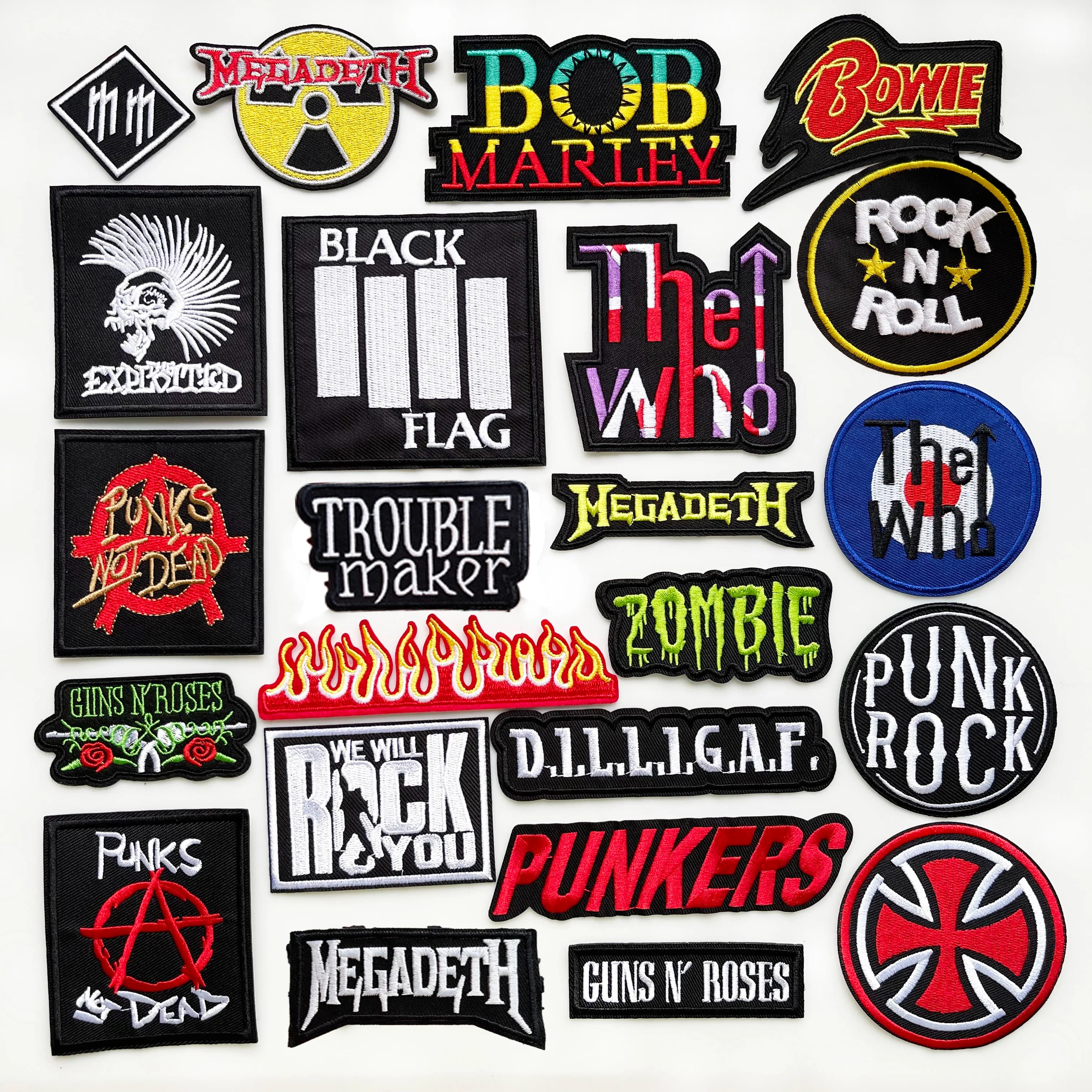 Band/Music Patch Badges Embroidered Iron on Patches For Clothing  accessories T-shirt Jacket Jeans DIY sticker Appliques