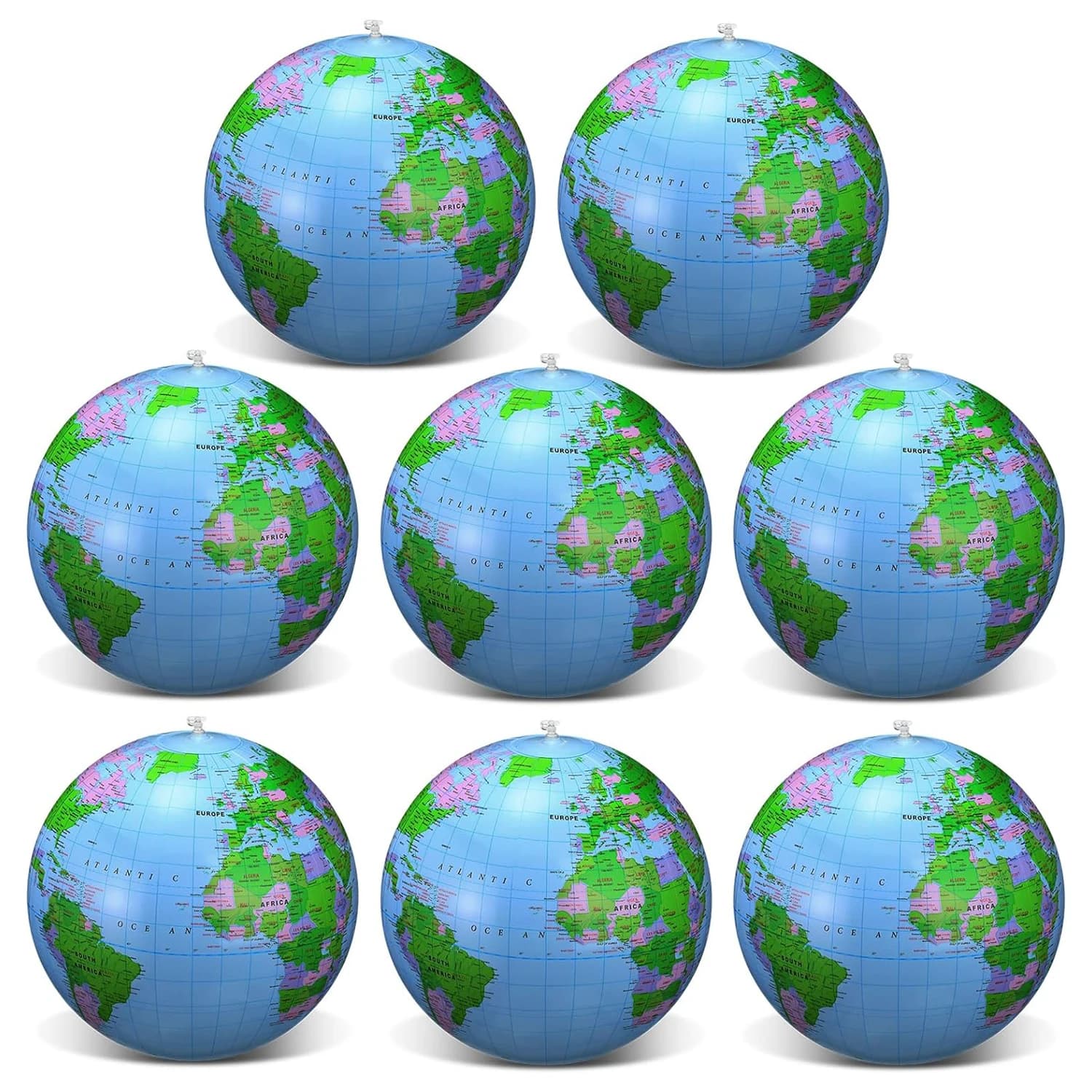 1/2/4 PCS Inflatable Globe Blow up World Globe Summer Outdoor PVC Beach Ball for Kids School Classroom Geography Party