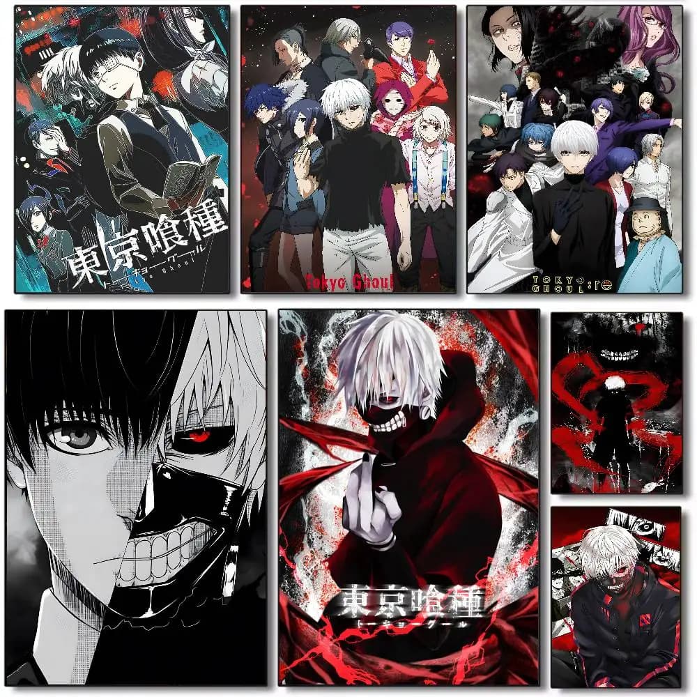 Japan T-Tokyo Ghoul ANIME Poster Art HD Canvas Advanced Aesthetic Printing Paper Wall Art for Living Room Home Decor
