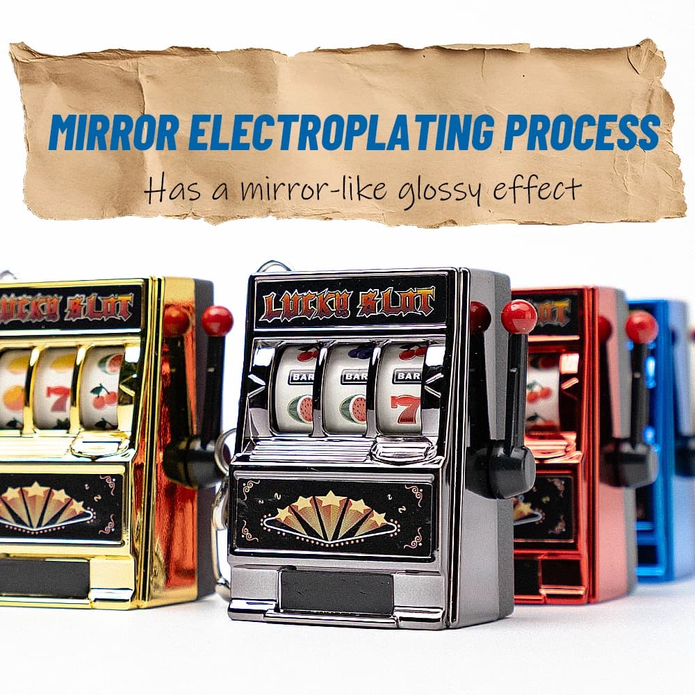 1pcs Portable Mini Fruit Slot Machine Keychain Pendant Lucky Jackpot Retro Game Machine Adult Gift