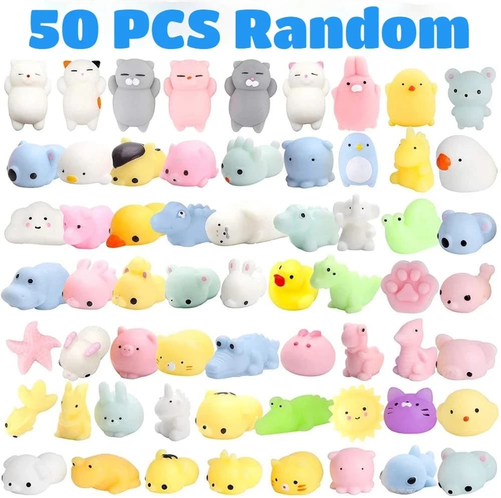 50-5PCS Kawaii Squishies Mochi Animal Antistress Toys Stress Relief Ball Squeeze Party Favors for Birthday