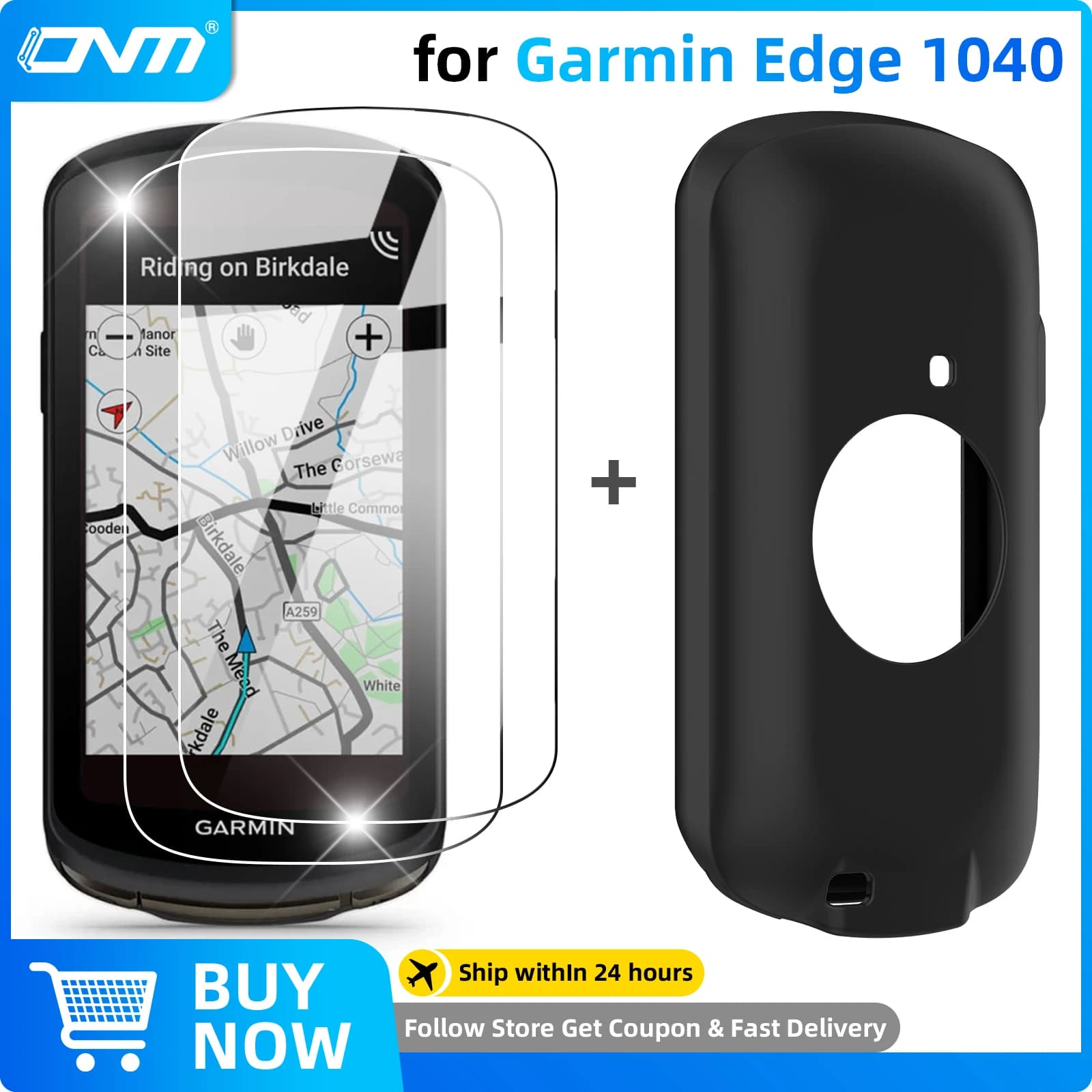 2PCS Tempered Glass + Case for Garmin Edge 1040 Screen Protector Anti-scratch Film & Soft Silicone Protective Cover Accessories