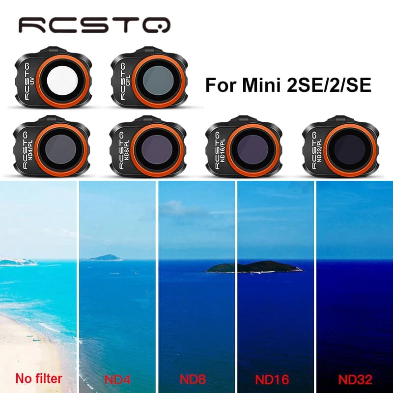 RCSTQ For Dji Mini 2 Drone Camera Lens Filters UV CPL ND4/PL ND8/ PL ND16/ PL ND32/PL Drone Filter for Mini 1/2/SE Accessories