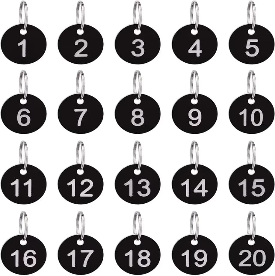Aluminium Number Plate Number Tags Key Hand Circle Queue Number Plate