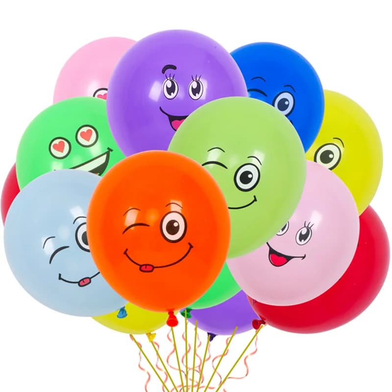 5/10/20/30pc 12inch Cute Funny Big Eyes Smiley face latex balloons Birthday Party Christmas Decor Plot Interactive Party balloon