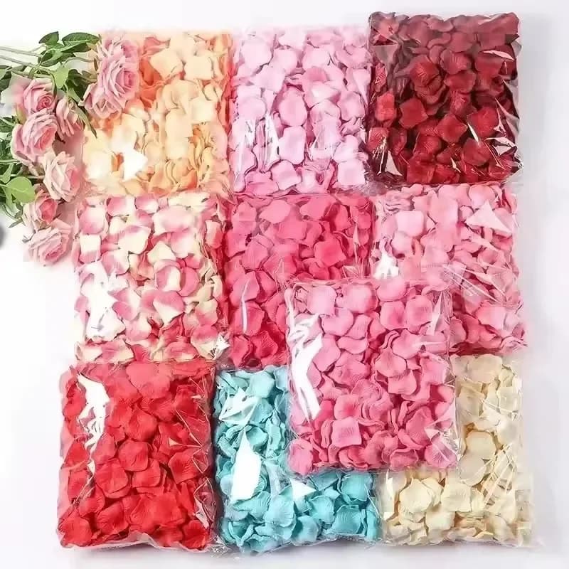 100/1000pcs Artificial Fake Rose Petals Colorful Simulation Silk Rose Petal For Valentines Day Wedding Party Romantic Decoration