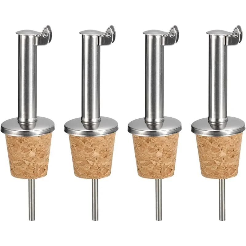 Stainless Steel Bottle Pourers Auto Flip Olive Oil Spout, Cork Design Wine Bottle Stoppers, for Pours Liquid, Olive Oil, Wine