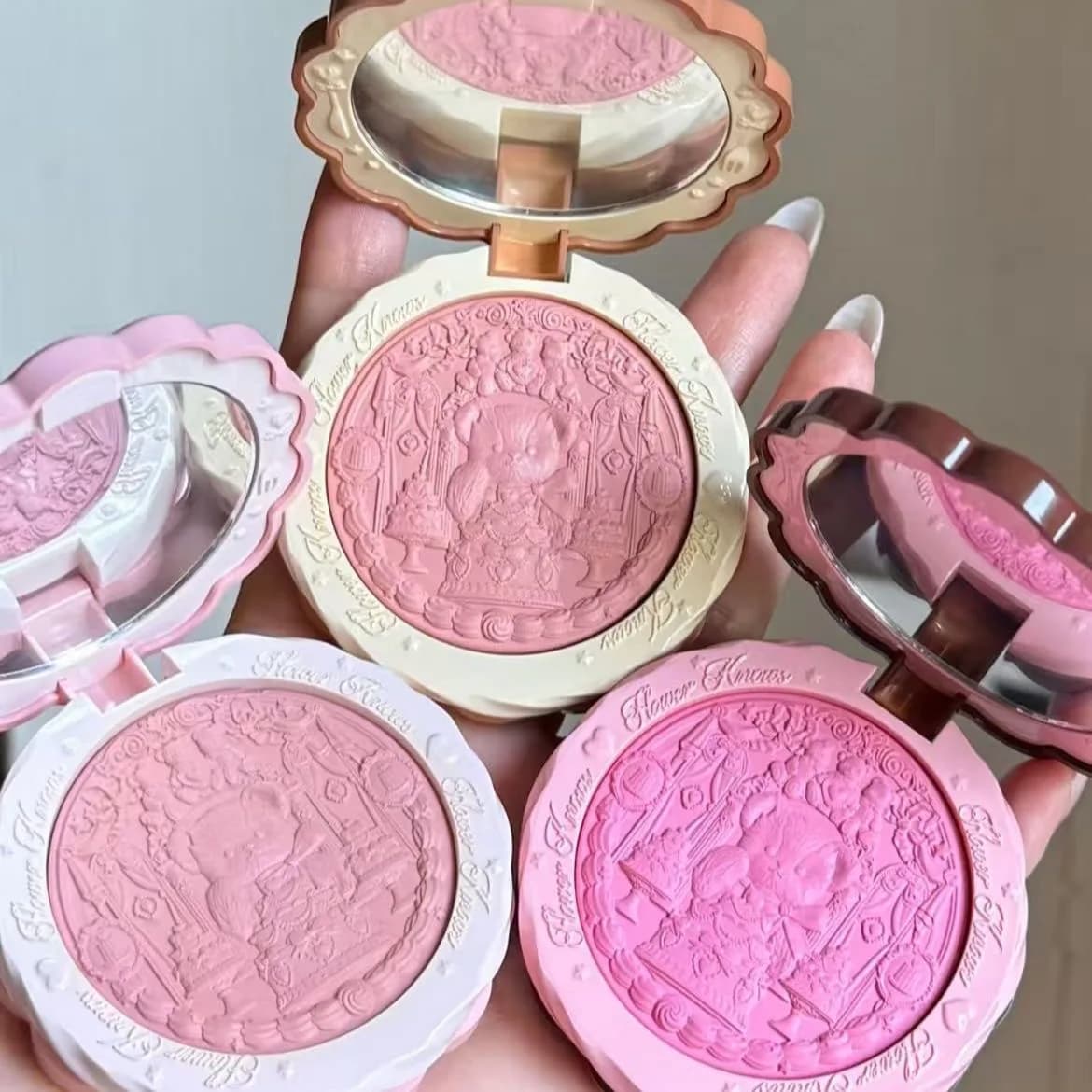 FLOWER KNOWS THE SWEETIE BEAR Blushes Silk Satin Blush Powder For Cheeks Contour Face For A Natural Matte Finish Vegan Makeup