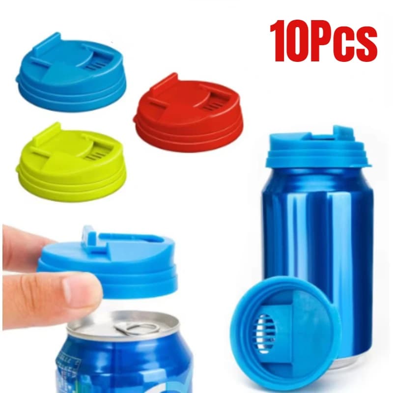 10/1Pcs Plastic Beverage Can Lids Leak-proof Drinks Protector Multi-color Air-leak Beer Sealing Cap Portable Water Bottle Covers