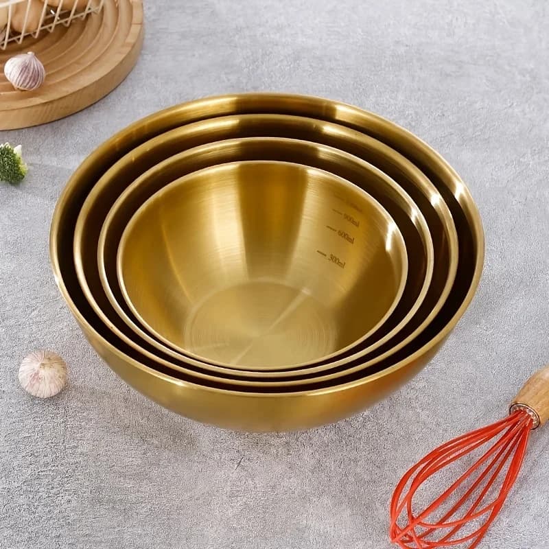 3Pcs Stainless Steel Mixing Bowls Set Large Salad Bowl Dough Kneading Kitchen Accessories Cocina Accesorios Home Items