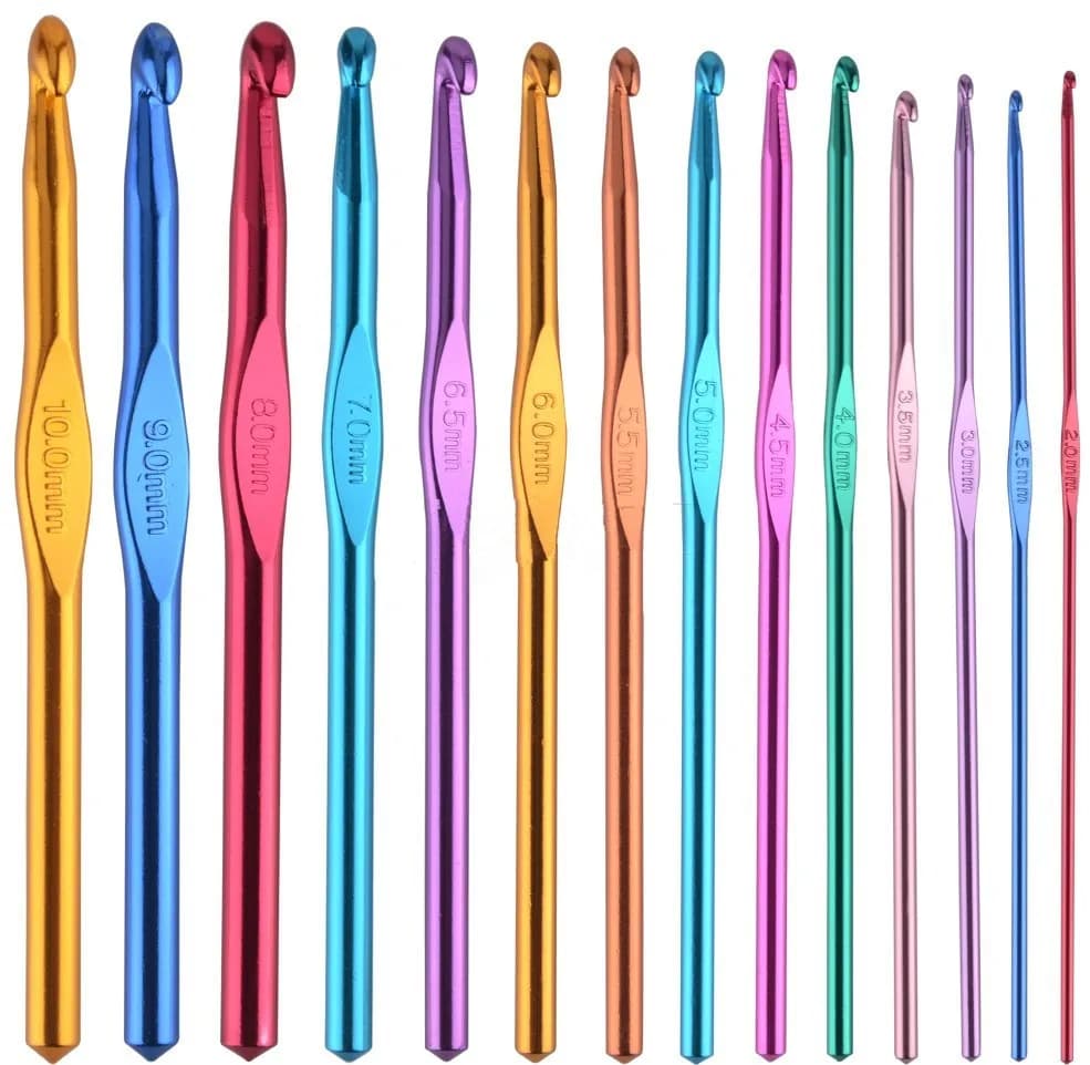 Metal Knitting Needles Crochet Hooks Handmade DIY Hand Craft Yarn Hook Weave Sweater 2/3/4//5//6/6.5/7/8/9/10mm Sewing Tools