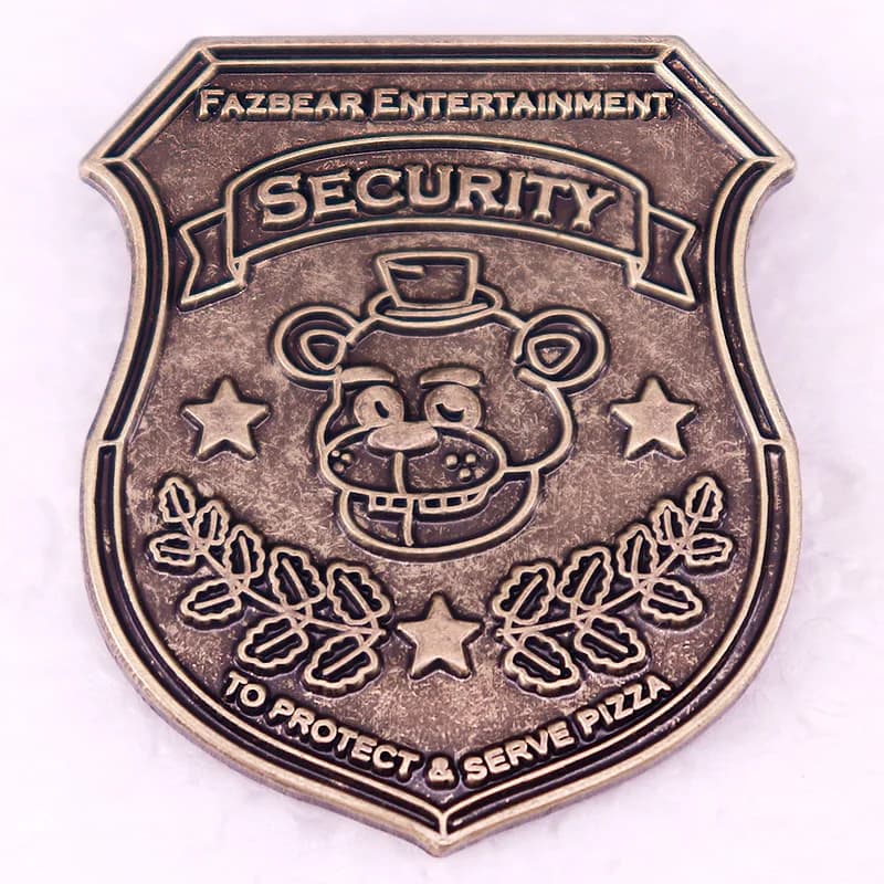 Hot horror game bear logo Enamel Pin TO PROTECT SERVE PIZZA vintage brooch jewelry gift