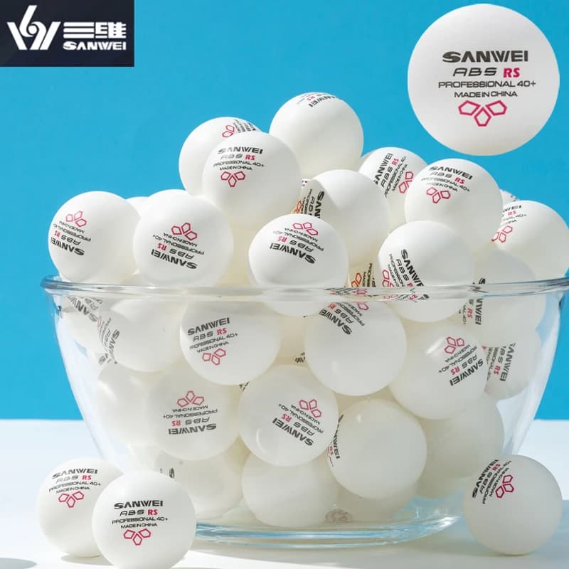 SANWEI RS40+ Table Tennis Balls 3 Star with Seamed ABS New Material Durable High Bounce Ping Pong Balls for Club Training