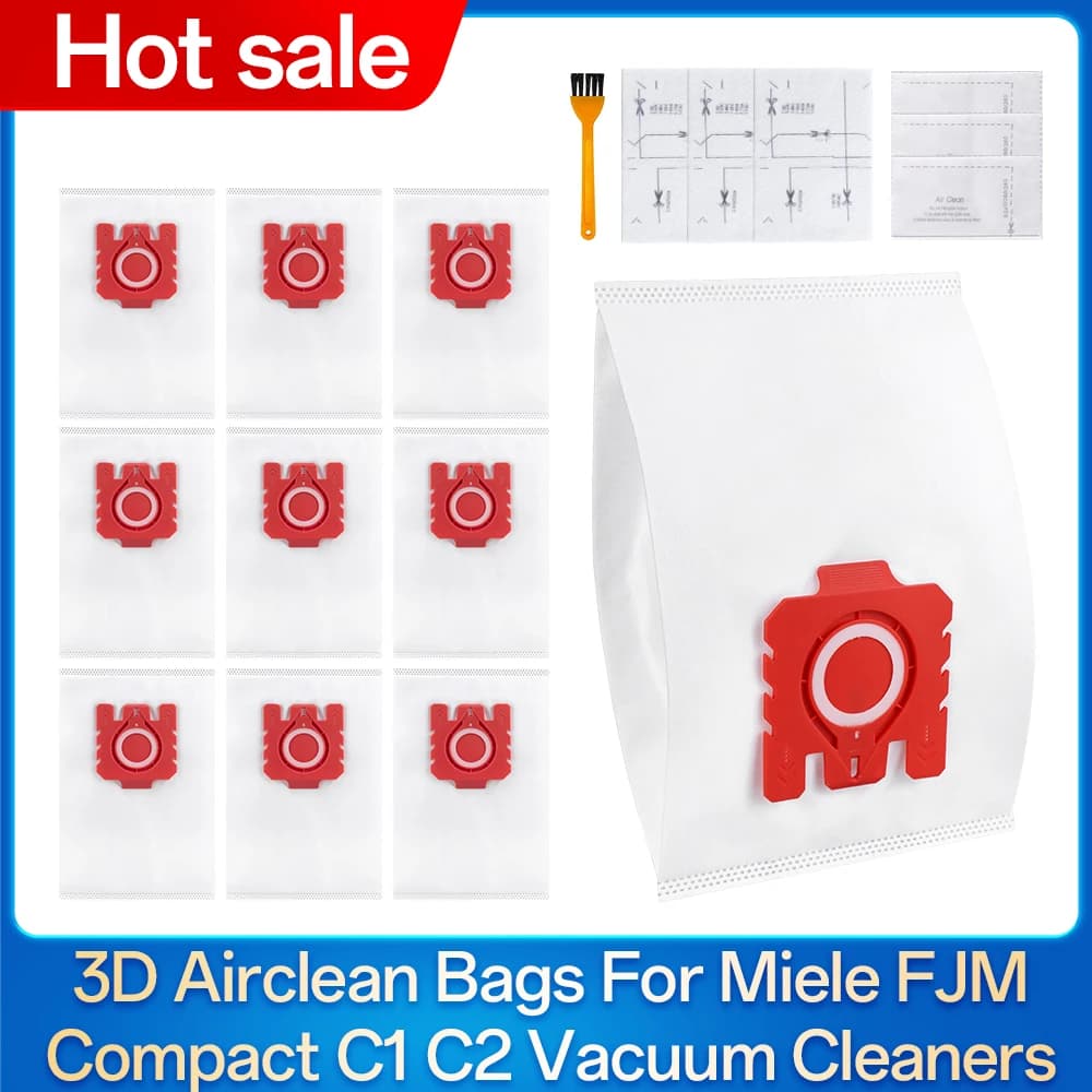 3D Airclean FJM Dust Bags For Miele Compact C1 C2 S241 S290 S300i S500 S700 S4 S6 Series Vacuum Cleaner Accessories