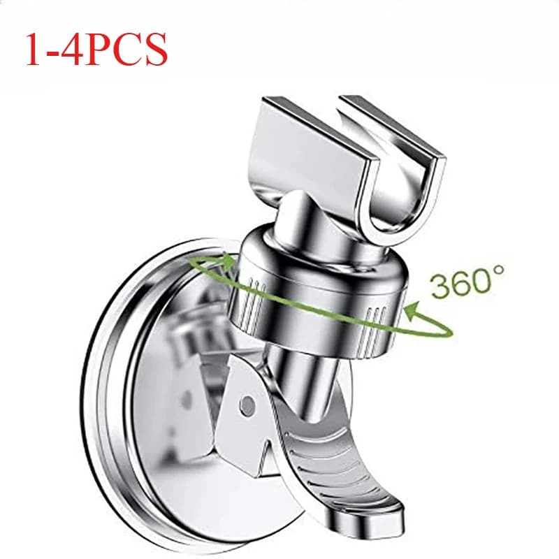 1-4Pcs Strong Vacuum Suction Cup Shower Rack Adjustable Handheld Shower Head Wall Mount Holder Rotating Bathroom Shower Base
